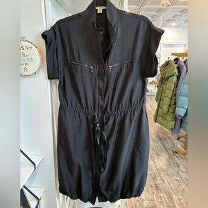 Bamford England black cinch waist dress with bubbled bottom